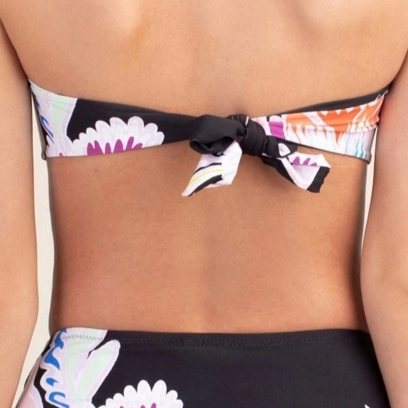 *Set* Trina Turk Seychelles Floral Bandeau Top High-Waisted Bottom Bikini Set - Picture 3 of 14